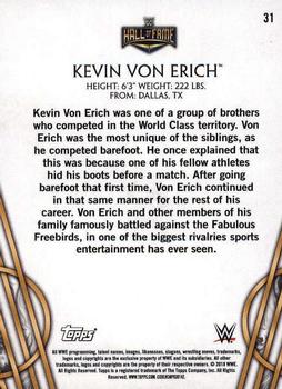 2018 Topps Legends of WWE #31 Kevin Von Erich Back