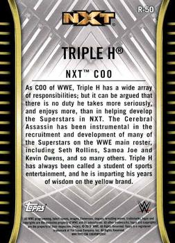 2018 Topps WWE NXT #R-50 Triple H Back