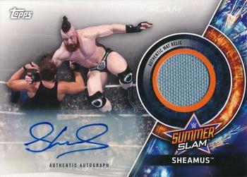2018 Topps WWE - Autographed SummerSlam 2017 Mat Relics #NNO Sheamus Front