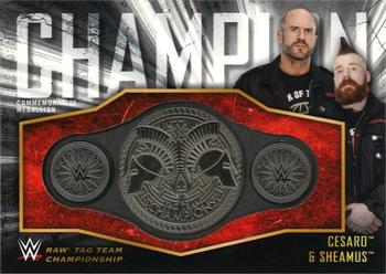 2018 Topps WWE - Commemorative Championship Medallions #CC-CS Cesaro / Sheamus Front