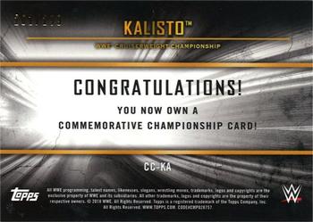 2018 Topps WWE - Commemorative Championship Medallions #CC-KA Kalisto Back