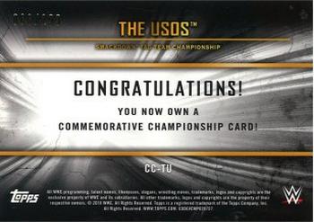 2018 Topps WWE - Commemorative Championship Medallions #CC-TU The Usos Back