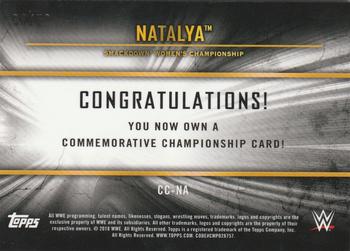 2018 Topps WWE - Commemorative Championship Medallions Blue #CC-NA Natalya Back
