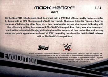 2018 Topps WWE - Evolution #E-34 Mark Henry Back