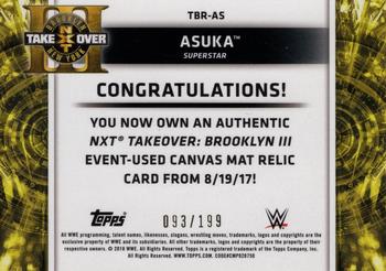 2018 Topps WWE - NXT TakeOver Brooklyn III Mat Relics Bronze #TBR-AS Asuka Back