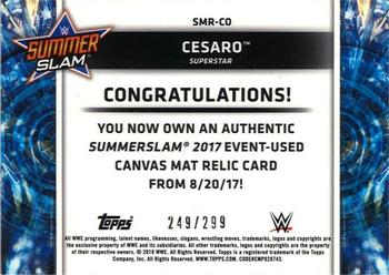 2018 Topps WWE - SummerSlam 2017 Mat Relics #SMR-CO Cesaro Back