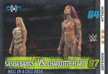 2017 Topps Slam Attax WWE 10th Edition #61 Sasha Banks / Charlotte Flair Front