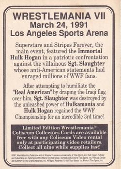 1993 Coliseum Video WWF WrestleMania #7 Hulk Hogan / Sgt. Slaughter Back