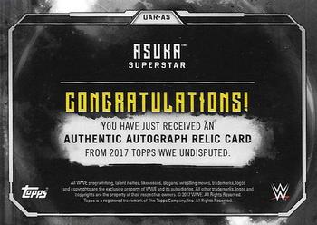 2017 Topps WWE Undisputed - Autograph Relics Bronze #UAR-AS Asuka Back