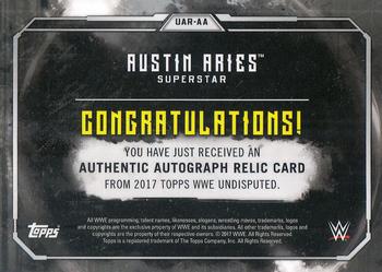 2017 Topps WWE Undisputed - Autograph Relics Bronze #UAR-AA Austin Aries Back
