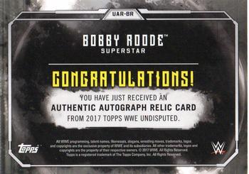 2017 Topps WWE Undisputed - Autograph Relics Bronze #UAR-BR Bobby Roode Back