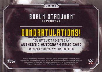 2017 Topps WWE Undisputed - Autograph Relics Bronze #UAR-BRS Braun Strowman Back