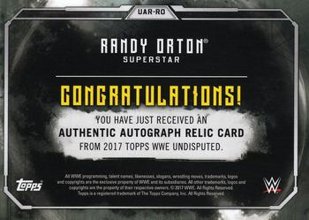 2017 Topps WWE Undisputed - Autograph Relics Bronze #UAR-RO Randy Orton Back