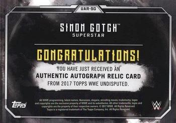 2017 Topps WWE Undisputed - Autograph Relics Bronze #UAR-SG Simon Gotch Back