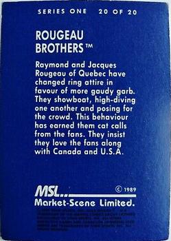 1989 Market Scene WWF Superstars of Wrestling Series 1 #20 Rougeau Brothers Back