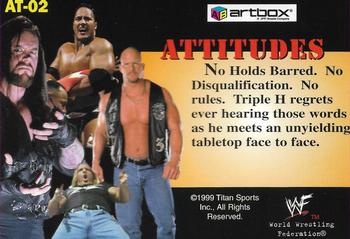 1999 Artbox WWF Lenticular Action - Attitudes #AT-02 No Holds Barred Back
