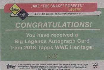 2018 Topps WWE Heritage - Big Legends Autographs Silver #BLA-JR Jake 