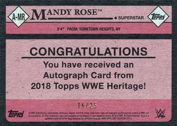 2018 Topps WWE Heritage - Autographs Silver #A-MR Mandy Rose Back