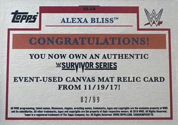 2018 Topps WWE Heritage - Survivor Series 2017 Mat Relics Bronze #SS-AB Alexa Bliss Back