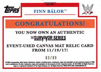 2018 Topps WWE Heritage - Survivor Series 2017 Mat Relics Bronze #SS-FB Finn Bálor Back