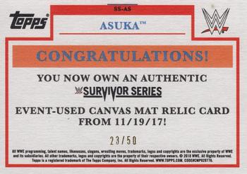 2018 Topps WWE Heritage - Survivor Series 2017 Mat Relics Blue #SS-AS Asuka Back