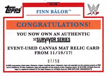2018 Topps WWE Heritage - Survivor Series 2017 Mat Relics Blue #SS-FB Finn Bálor Back