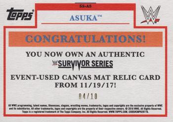 2018 Topps WWE Heritage - Survivor Series 2017 Mat Relics Gold #SS-AS Asuka Back
