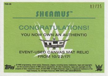 2018 Topps WWE Heritage - TLC: Tables, Ladders & Chairs 2017 Mat Relics Silver #TLC-SH Sheamus Back