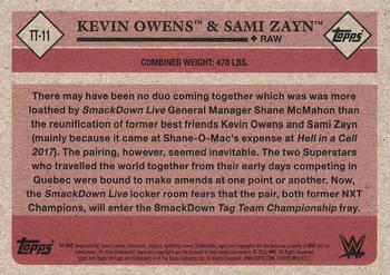2018 Topps WWE Heritage - Tag Teams and Stables #TT-11 Kevin Owens / Sami Zayn Back