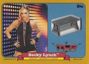 2018 Topps WWE Heritage - TLC Commemorative Medallion Relics Gold #CTM-BL Becky Lynch Front