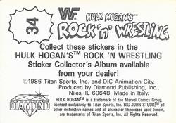 1986 Hulk Hogan's Rock 'n' Wrestling Stickers #34 Hulk Hogan Back