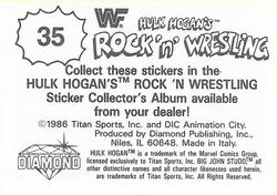 1986 Hulk Hogan's Rock 'n' Wrestling Stickers #35 But Sheik doesn't watch where he's walking, and instead of stepping into his side of the stream… Back