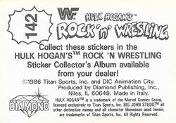 1986 Hulk Hogan's Rock 'n' Wrestling Stickers #142 Big John Studd Back