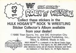 1986 Hulk Hogan's Rock 'n' Wrestling Stickers #143 Big John Studd Back