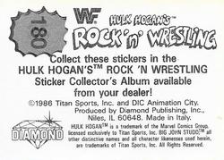 1986 Hulk Hogan's Rock 'n' Wrestling Stickers #180 Nikolai Volkoff Back