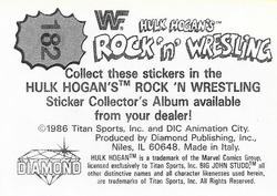 1986 Hulk Hogan's Rock 'n' Wrestling Stickers #182 Nikolai Volkoff Back