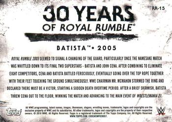 2018 Topps WWE Undisputed - 30 Years of Royal Rumble #RR-15 Batista Back