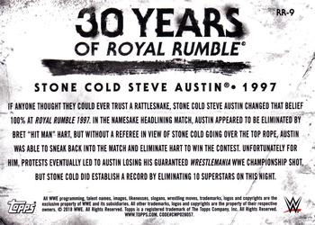 2018 Topps WWE Undisputed - 30 Years of Royal Rumble Blue #RR-9 Stone Cold Steve Austin Back