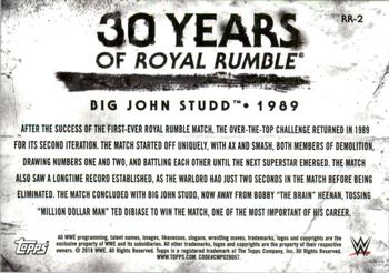 2018 Topps WWE Undisputed - 30 Years of Royal Rumble Orange #RR-2 Big John Studd Back