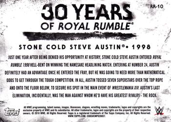 2018 Topps WWE Undisputed - 30 Years of Royal Rumble Purple #RR-10 Stone Cold Steve Austin Back