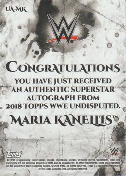 2018 Topps WWE Undisputed - Undisputed Autographs #UA-MK Maria Kanellis Back