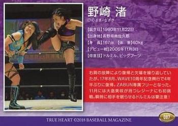 2018 BBM True Heart Women’s Pro-Wrestling #087 Nagisa Nozaki Back
