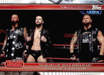 2019 Topps WWE Road to Wrestlemania #20 The Bálor Club Defeat Roman Reigns, Seth Rollins & Jason Jordan Front
