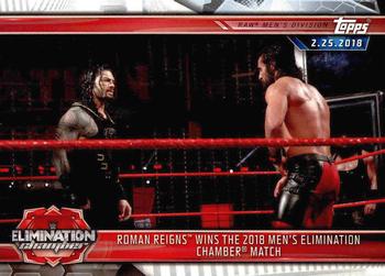 2019 Topps WWE Road to Wrestlemania #28 Roman Reigns Wins the 2018 Men's Elimination Chamber Match Front