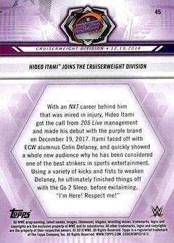 2019 Topps WWE Road to Wrestlemania #45 Hideo Itami Joins the Cruiserweight Division Back