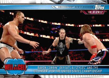 2019 Topps WWE Road to Wrestlemania #60 Baron Corbin Defeats AJ Styles and Tye Dillinger for the United States Championship Front