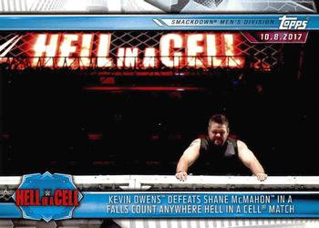 2019 Topps WWE Road to Wrestlemania #62 Kevin Owens Defeats Shane McMahon in a Falls Count Anywhere Hell in a Cell Match Front