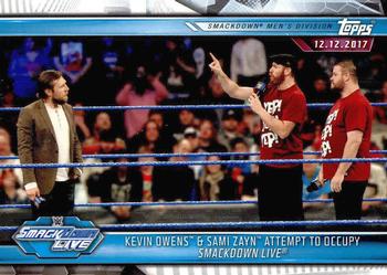 2019 Topps WWE Road to Wrestlemania #75 Kevin Owens & Sami Zayn Attempt to Occupy SmackDown Live Front