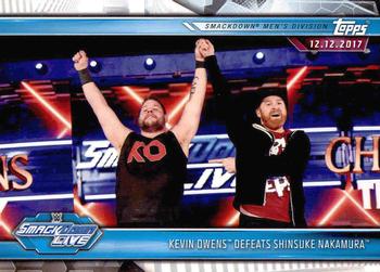 2019 Topps WWE Road to Wrestlemania #76 Kevin Owens Defeats Shinsuke Nakamura Front