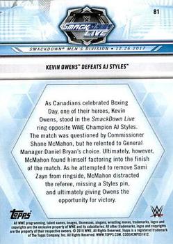 2019 Topps WWE Road to Wrestlemania #81 Kevin Owens Defeats AJ Styles Back